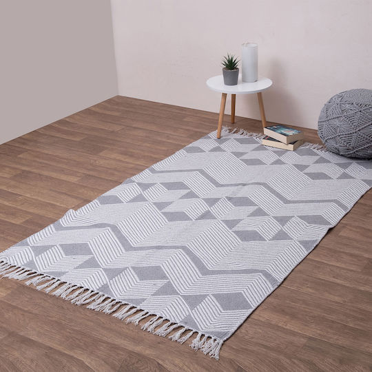 Viopros Ρέτζι με Κρόσια 120x180cm Γκρι
