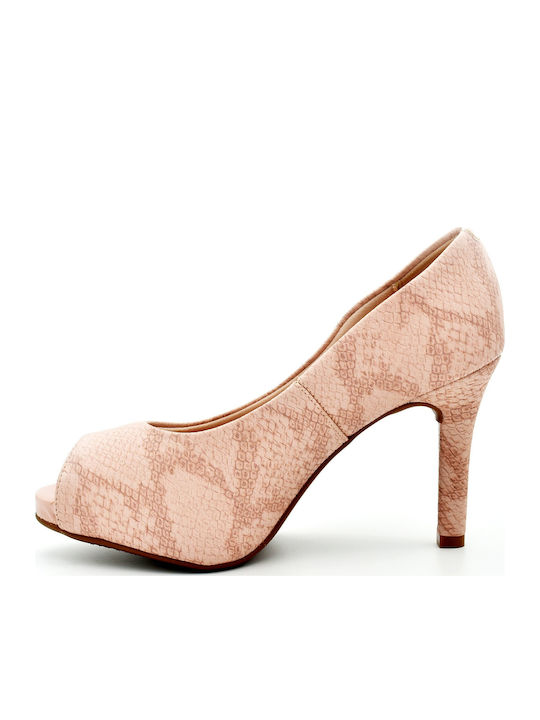Peep Toe Pantofi cu toc Roz