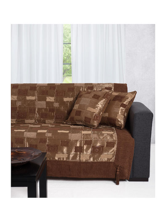 Silk Fashion Throws Set 3 pcs 913 Coffee