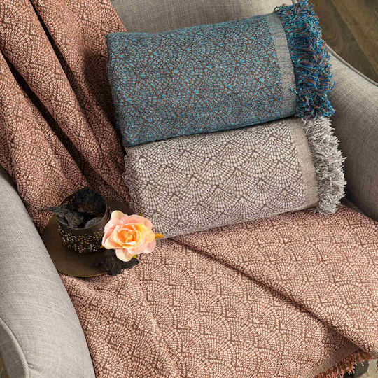 Borea Βεντάλια Ριχτάρι Πολυθρόνας Chenille 180x180εκ. Γκρι