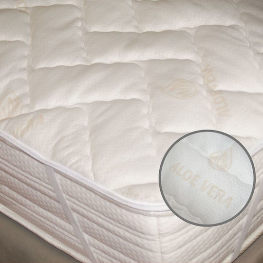MultiHome Mattress Topper Super Double Hollowfiber Infused with Aloe & Elastic Straps 160x200cm
