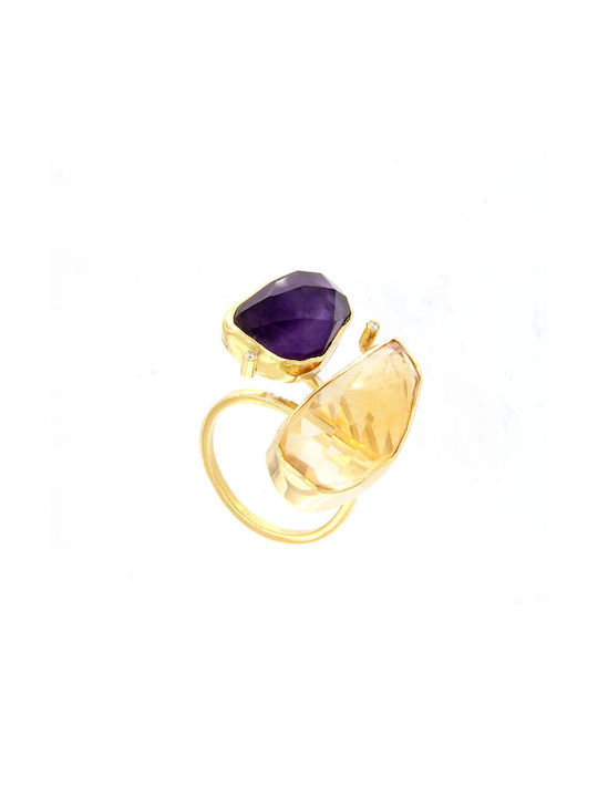 Ios Women's Gold Ring with Diamond 18K