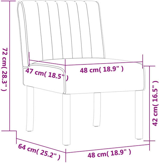 Sessel Samt Schwarz 48x64x72cm