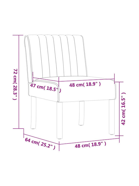 Sessel Samt Gray 48x64x72cm