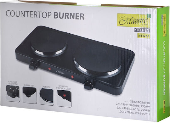 Maestro Countertop Burner Emaille Double Schwarz