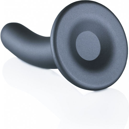 Shots Ouch! Smooth Silicone G-Spot Glass Dildo with Balls and Suction Cup Gray 12cm