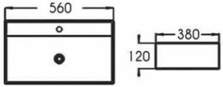 Tema Wall-Mounted Hanging / Vessel Porcelain Bathroom Sink 56x38x12cm White