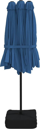 Professioneller Rundschreiben Aluminium Garten- und Terrassen-Sonnenschirm Blau F4.49xY2.45m