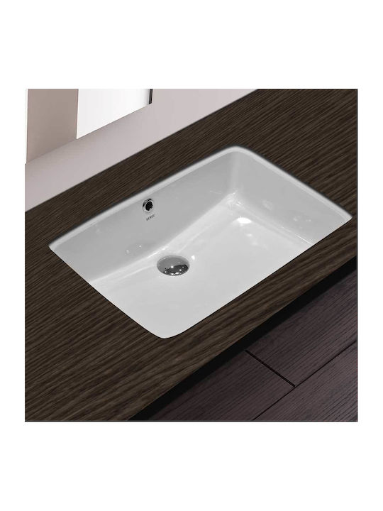 Serel Unterbauwaschbecken Porzellan 54x36x20.5cm Weiß
