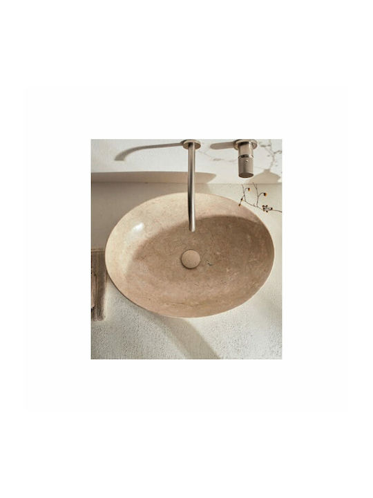 Fossil Malin Vessel Sink marble 55x41x16cm Beige