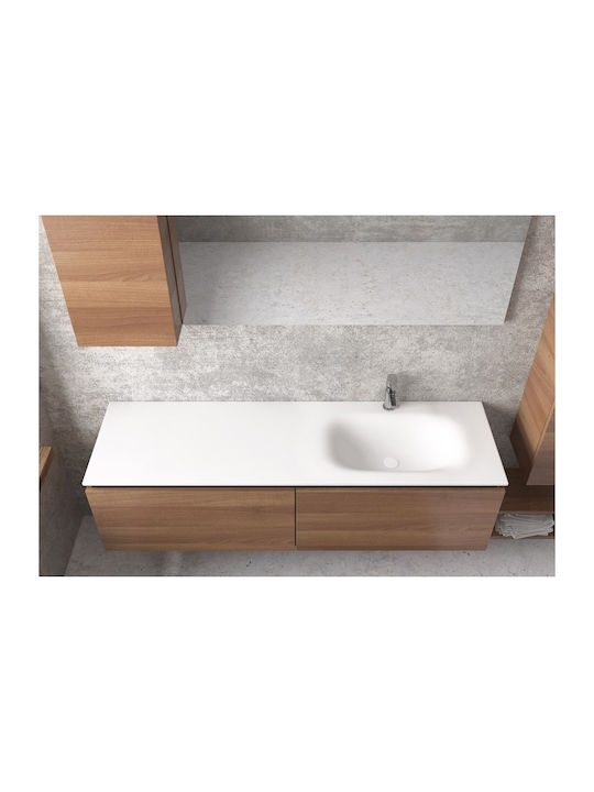 Karag Space 155 Încorporabil Lavoar Ceramică 155x46x16cm Alb