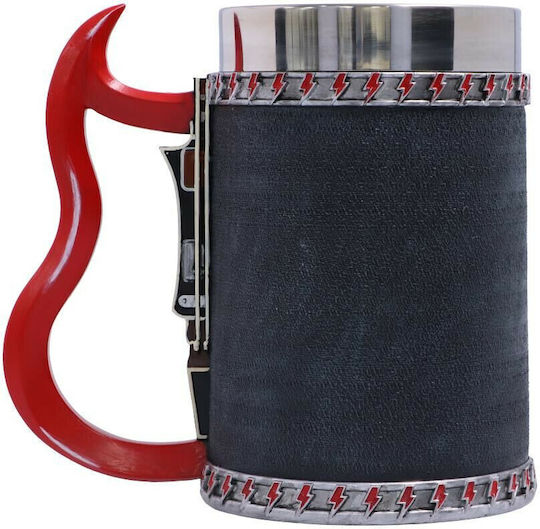 Nemesis Now AC/DC Back In Black Tankard Glass Beer, μπίρας made of Metal in Black Color 600ml