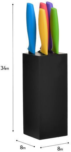 Click Knife Set with Block from Stainless Steel 5pcs