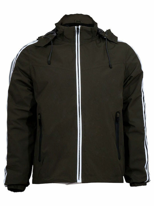 G Secret Herren Jacke Lässig Winddicht Khaki