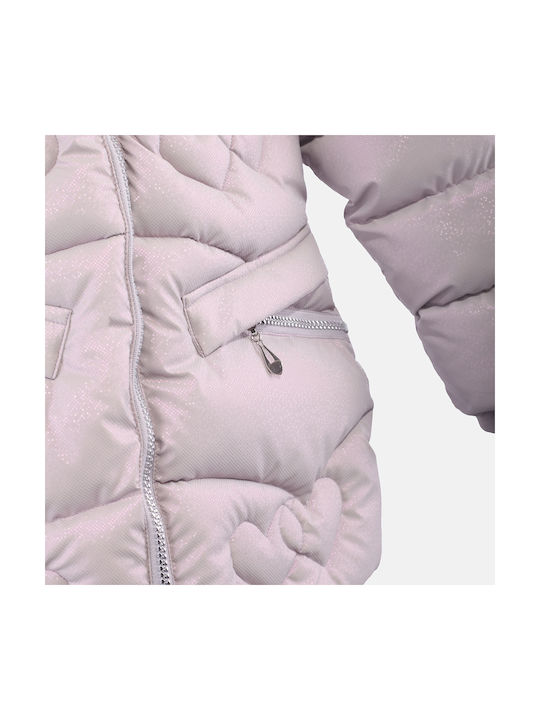 Joyce Kinderjacke Lang mit Kapuze Rosa