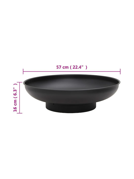 vidaXL Firepit Black 59x59x16cm
