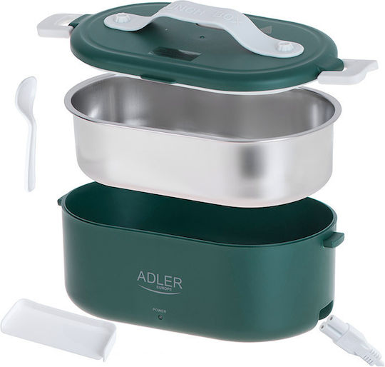 Adler Cutie de Prânz Electrică din Inox Verde cu Compartimente 800ml