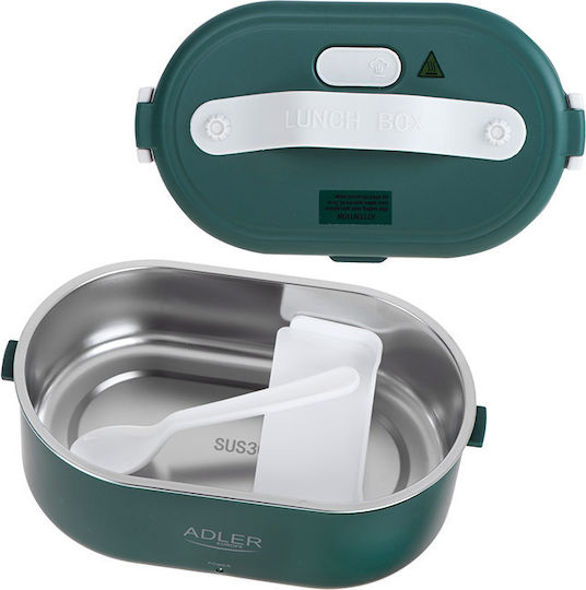 Adler Cutie de Prânz Electrică din Inox Verde cu Compartimente 800ml