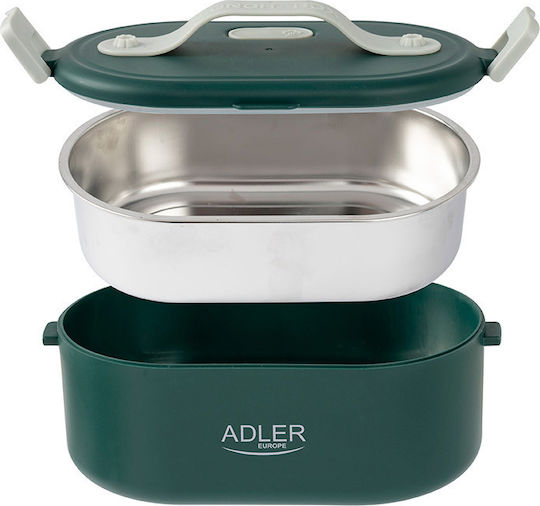 Adler Cutie de Prânz Electrică din Inox Verde cu Compartimente 800ml