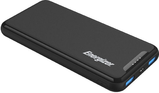 Energizer UE10052PQ Power Bank 10000mAh 18W with 2 USB-A Output Ports and USB-C Output Port Quick Charge Black