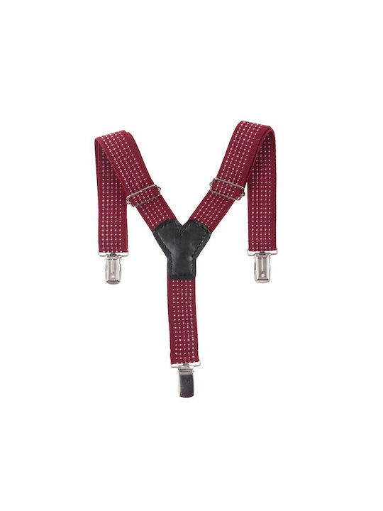 Papillon Kids Kids Suspenders Set with Tie with 3 Clips Burgundy