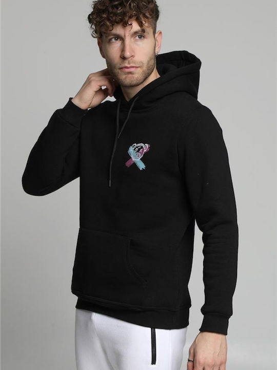 Attitude Men's Sweatshirt with Hood and Pockets Black