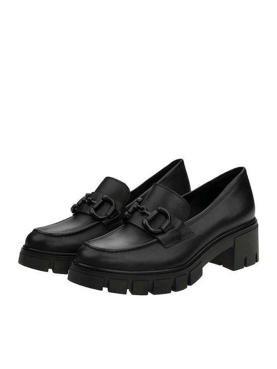 Leather Black Medium Heels