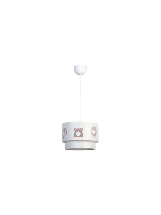 Homeplus Kids Fabric Single Ceiling Light E27 White 30cm