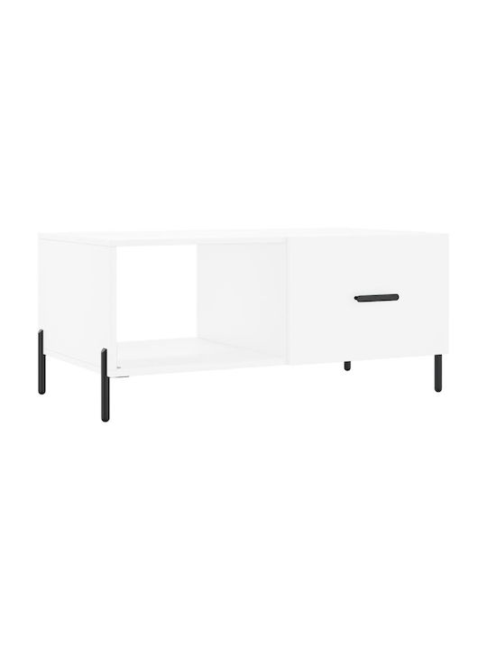 Rectangular Coffee Table Wooden White L90xW50xH40cm.