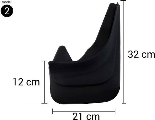 AMiO Front and Rear Car Mudguards Universal Black 32x22cm 2 pieces 2pcs