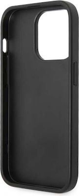 Guess Triangle Logo Collection Synthetic Leather Back Cover with Credit Card Holder Black (iPhone 14 Pro)