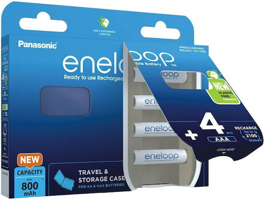 Panasonic Eneloop & Storage Case Baterii Reîncărcabile AA Ni-MH 2000mAh 1.2V 4buc