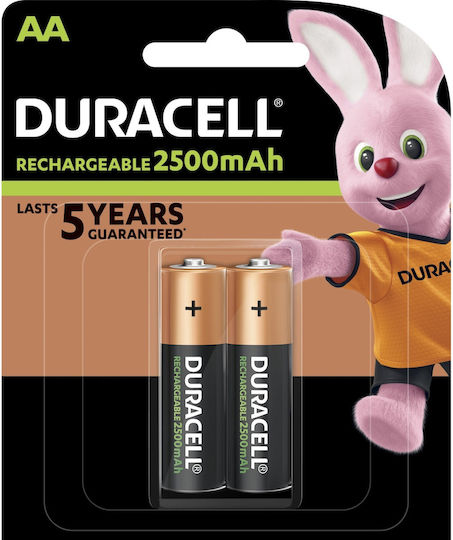 Duracell Wiederaufladbare Batterien AA Ni-MH 2500mAh 1.2V 2Stück