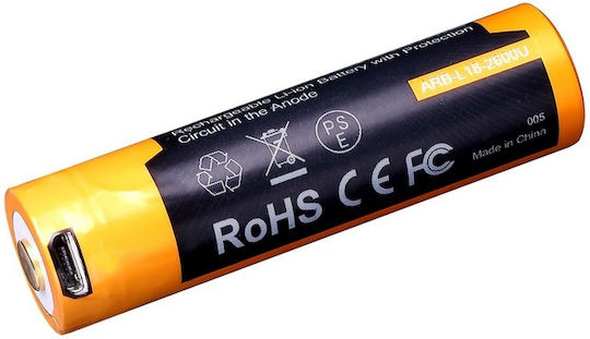 Fenix Micro-USB Презареждаща батерия 18650 Li-ion 2600mAh 3.6V 1бр