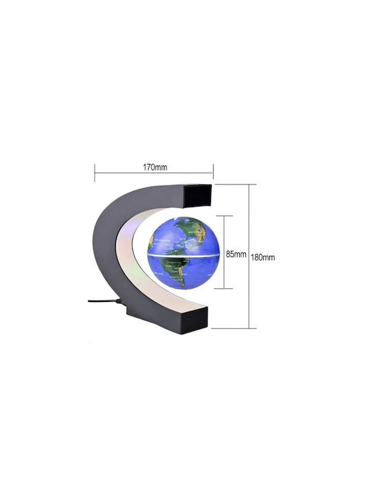 Floating Illuminated World Globe with Diameter 18cm and Height 17cm