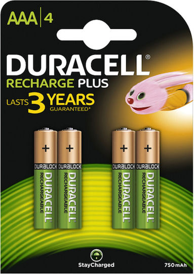 Duracell StayCharged Baterii Reîncărcabile AAA Ni-MH 750mAh 1.2V 4buc