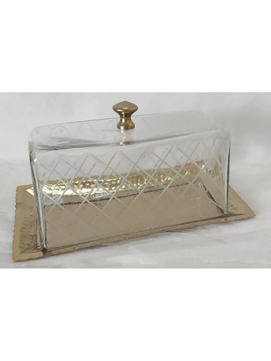 Iliadis Metallic Rectangular Decorative Tray 32x18x17cm