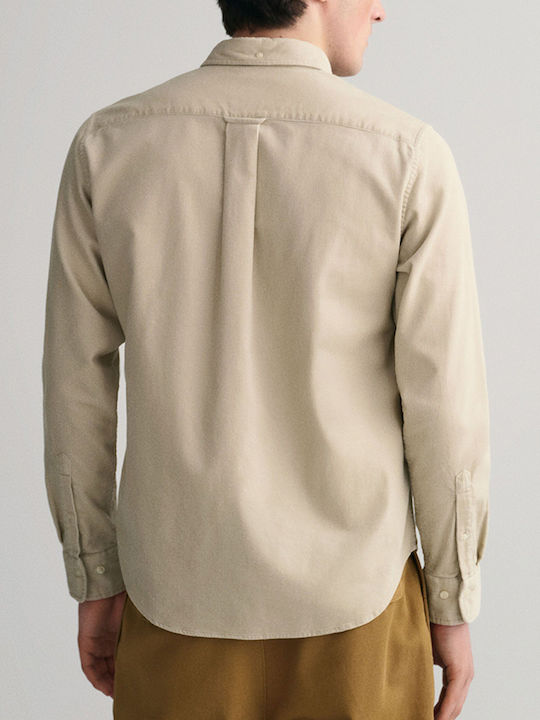 Gant Men's Shirt Long Sleeve Corduroy Beige