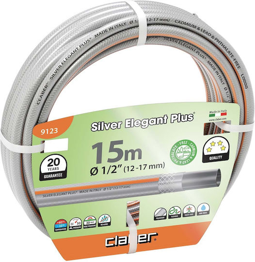 Claber Silver Elegant Λάστιχο Ποτίσματος 1/2" 15m