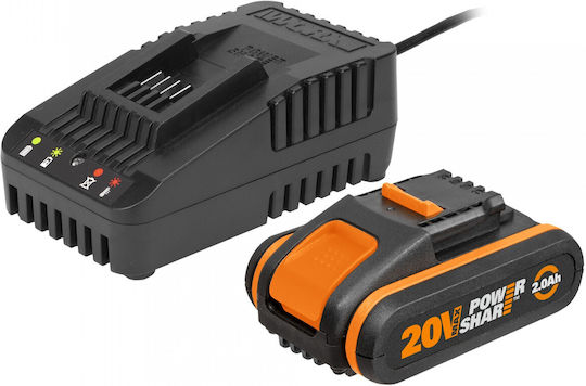 Worx Batterie-Set Lithium Kapazität 2Ah 20V mit Ladegerät