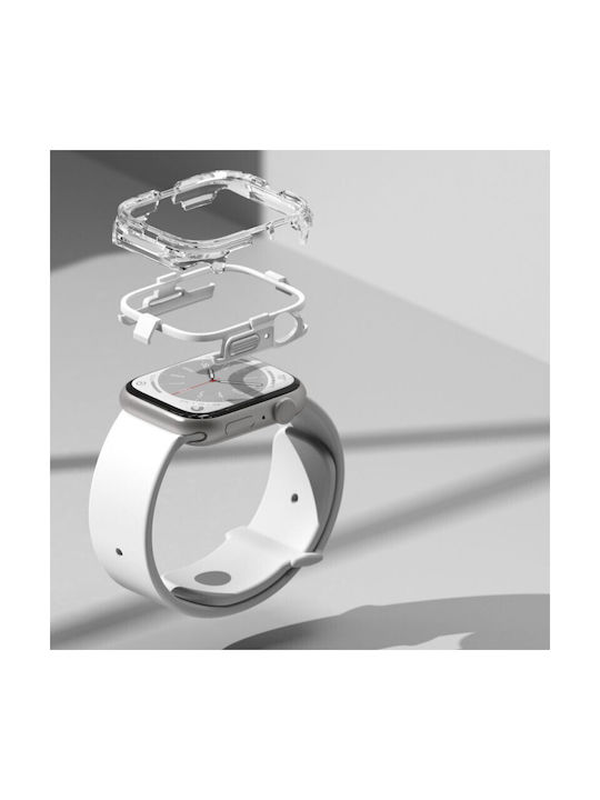 Ringke Fusion Bumper Silicone Case in White color for Apple Watch 45mm