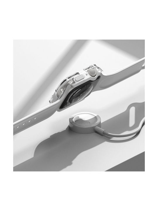 Ringke Fusion Bumper Silicone Case in White color for Apple Watch 45mm