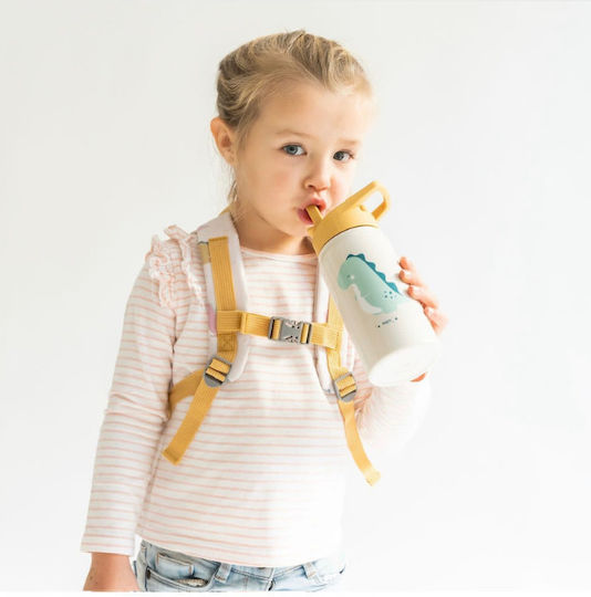 Saro Dinos Kids Water Bottle Thermos Dinosaur Stainless Steel with Straw 500ml