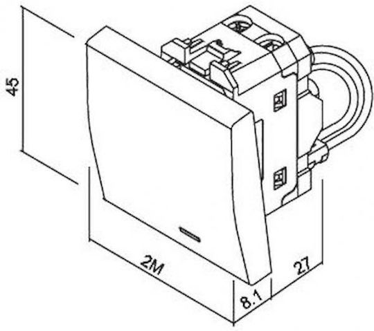 Geyer Recessed Wall Switch Single Without Frame Beige