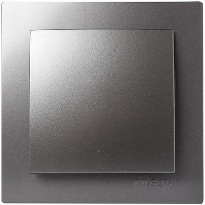 Geyer Nilson Recessed Electrical Lighting Wall Switch with Frame Basic Anthracite 24161001