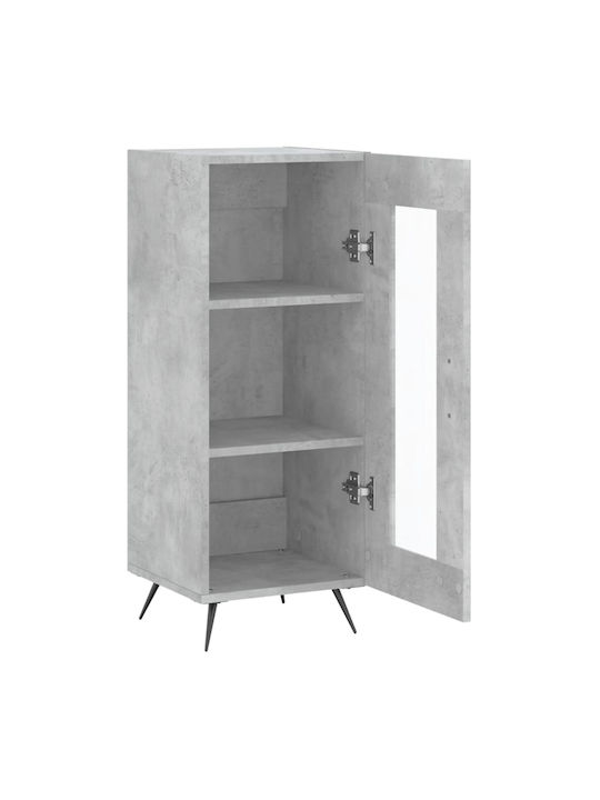 Wohnzimmer Vitrine aus Spanplatte mit Verglasung Graue 34.5x34x90cm