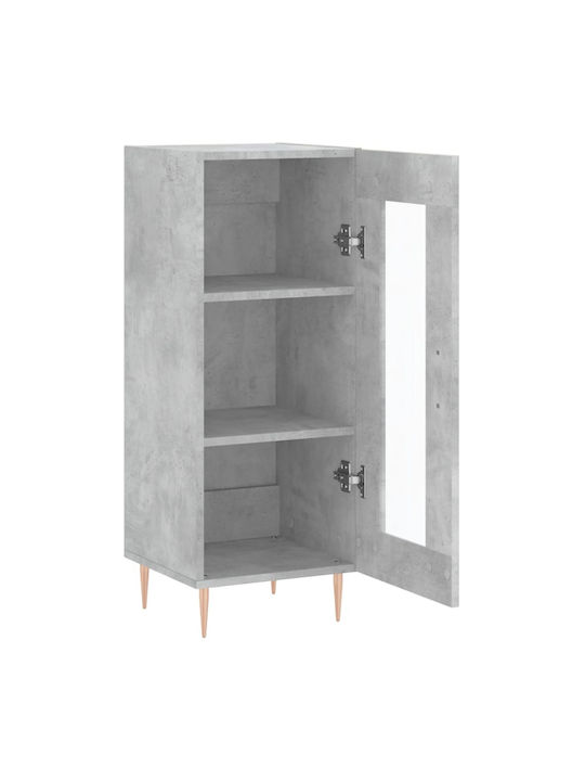 Wohnzimmer Vitrine aus Spanplatte mit Verglasung in Grau 34.5x34x90cm