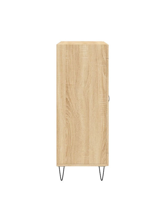 Floor-standing Living Room Display Cabinet made of Particleboard with Glass Brown 69.5x34x90cm