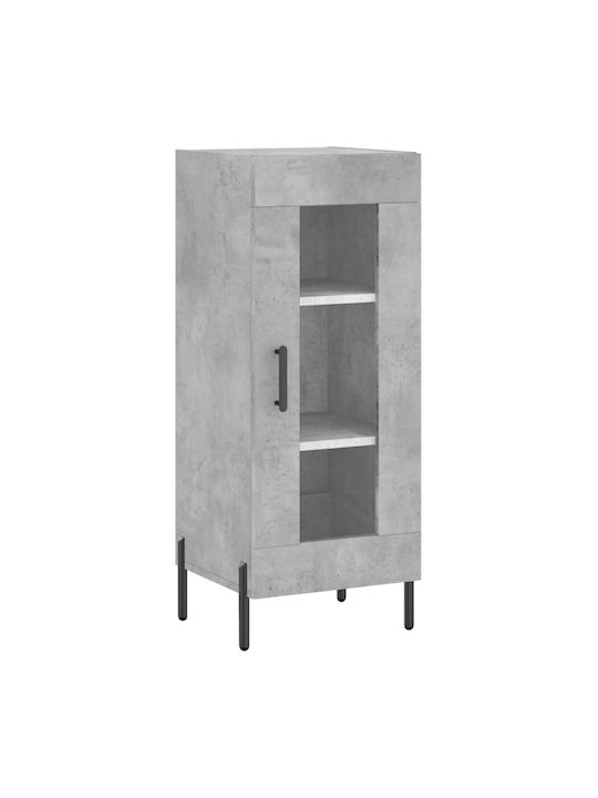 Wohnzimmer Vitrine aus Spanplatte mit Verglasung in Grau 34.5x34x90cm