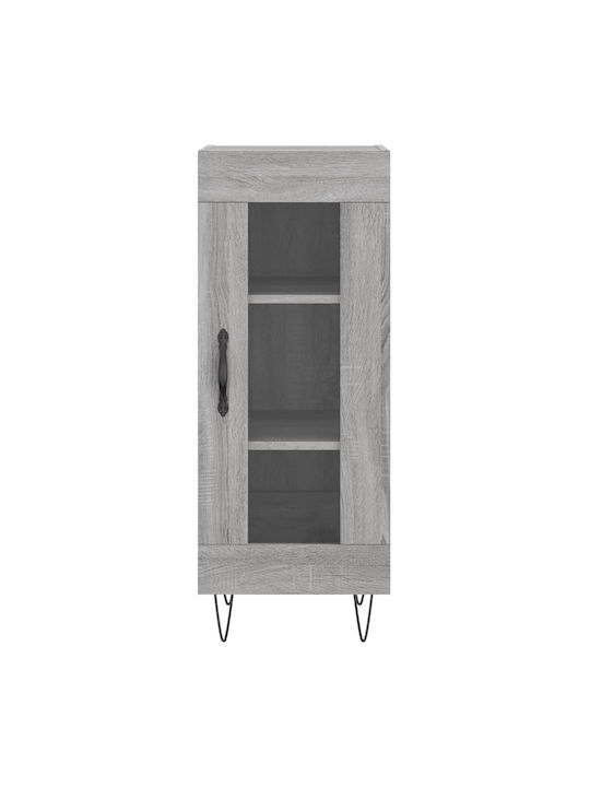 Wohnzimmer Vitrine aus Spanplatte mit Verglasung Grau 34.5x34x90cm